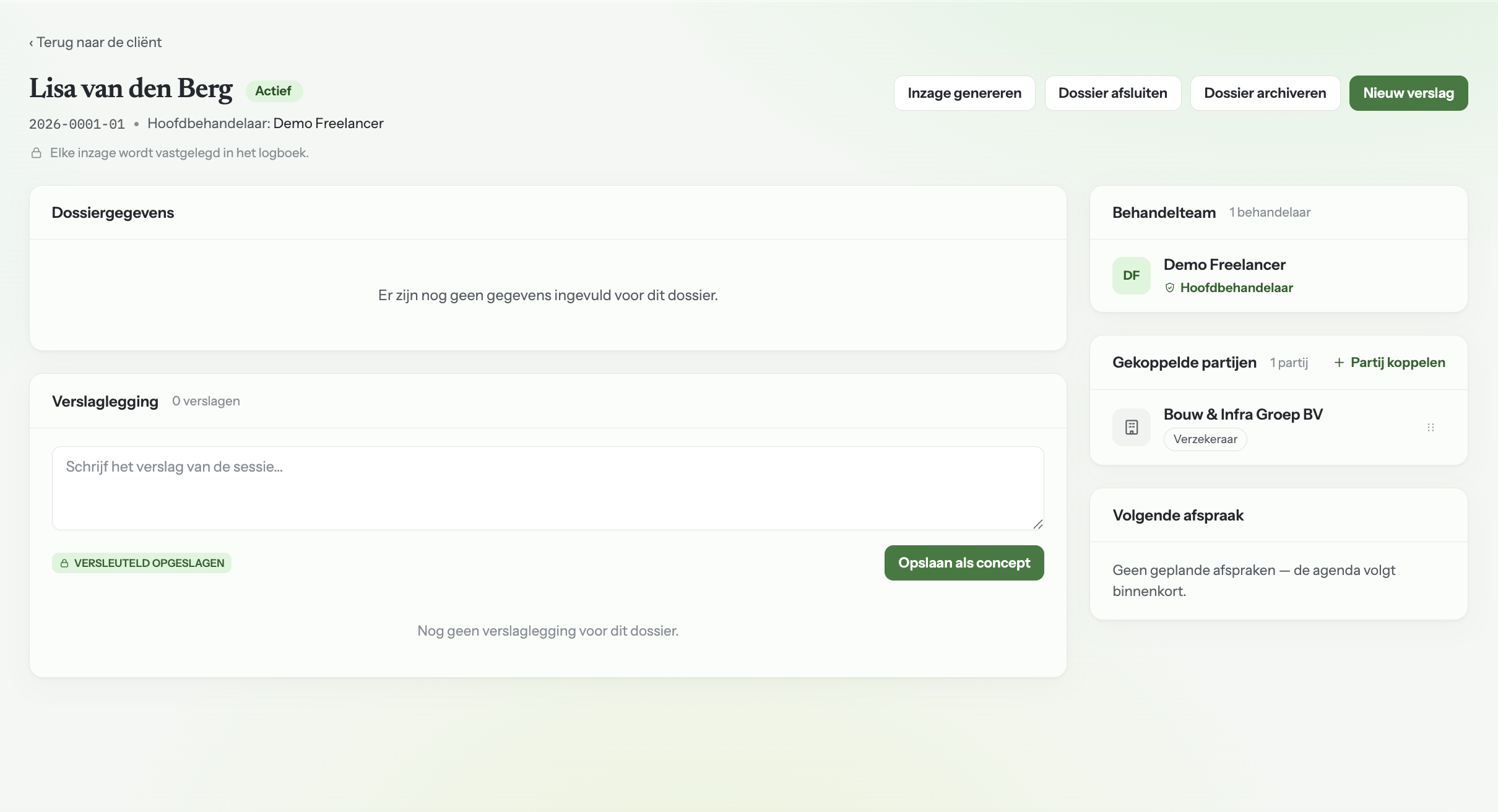 Dossier met versleutelde velden